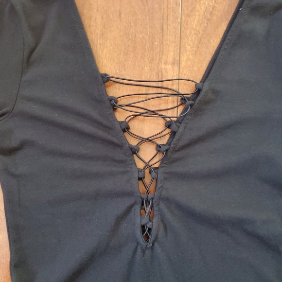 BLACK MIDI LONG SLEEVE DRESS. - Picture 5 of 8